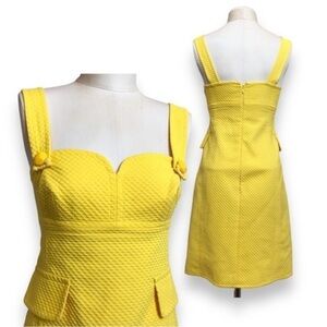 Trina Turk Yellow Sleeveless Dress, Size 4, butter yellow